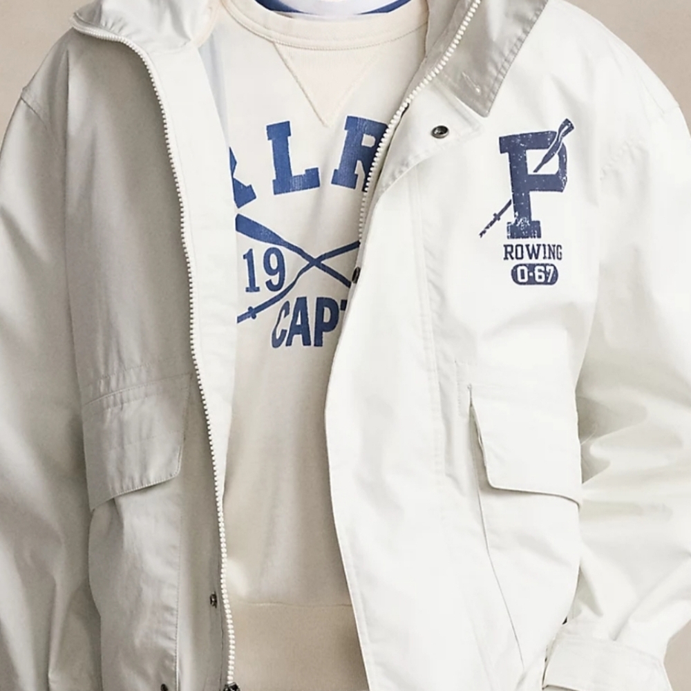 Polo Ralph Lauren Twill Graphic Hooded Jacket - Size Medium